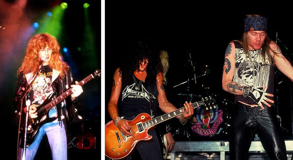 Watch a drunk Dave Mustaine stumble onstage during a 1988 Guns N’ Roses concert