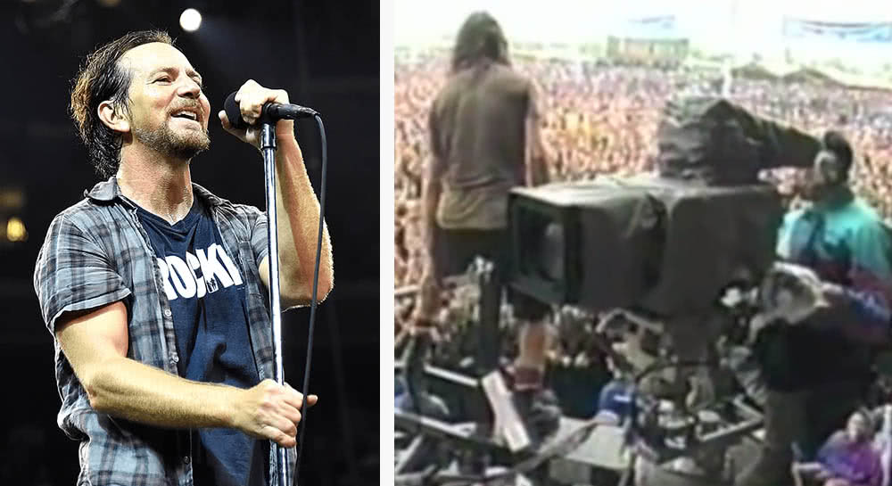 Eddie Vedder reunited with the camera-man who saved him from a near-fatal stage dive